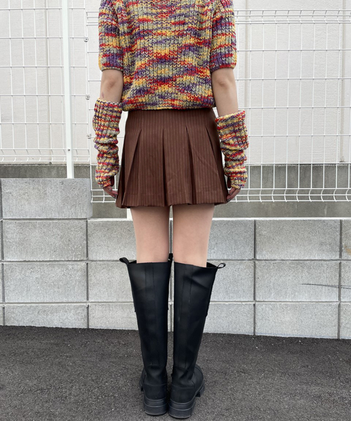 Oriens JOURNAL STANDARD（オリエンス ジャーナルスタンダード）の「ピンストライププリーツミニスカート（スカート・レディース・チャコールグレー/ブラウン・SMALL/MEDIUM）」の4枚目の写真