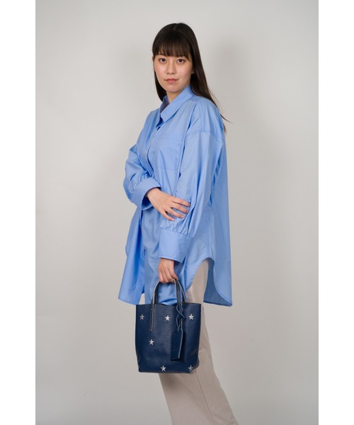 NUR（ヌール）の「【NUR /ヌール】星柄刺繍 レザートートバッグ LEA