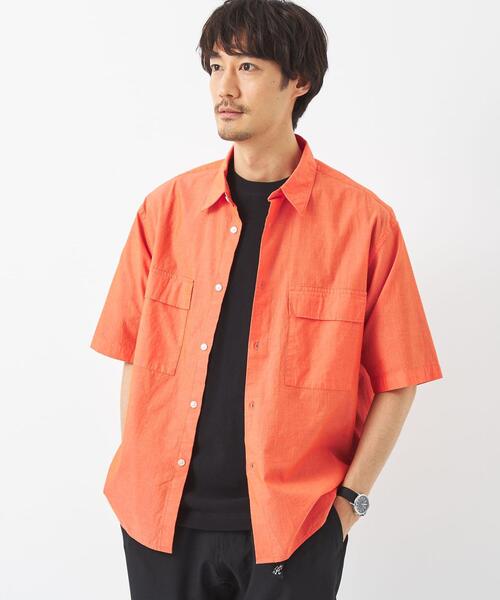 green label relaxing(グリーンレーベルリラクシング)の「コットン シルク ボイル Wパッチポケット シャツ(シャツ/ブラウス・メンズ・ライトブルー/オレンジ/ロイヤルブルー・L/S/M/XL)」の5枚目の写真