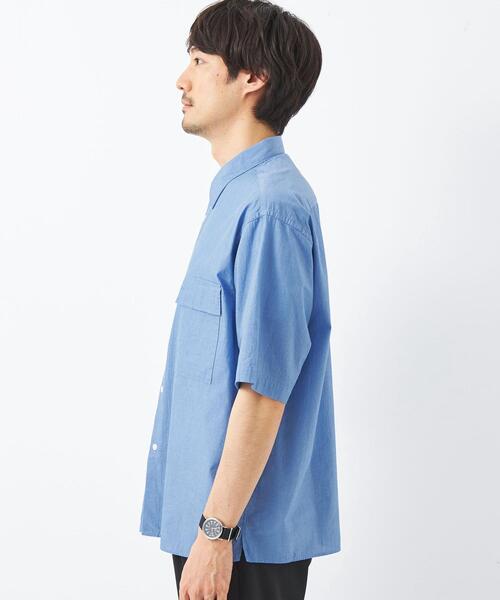 green label relaxing(グリーンレーベルリラクシング)の「コットン シルク ボイル Wパッチポケット シャツ(シャツ/ブラウス・メンズ・ライトブルー/オレンジ/ロイヤルブルー・L/S/M/XL)」の7枚目の写真