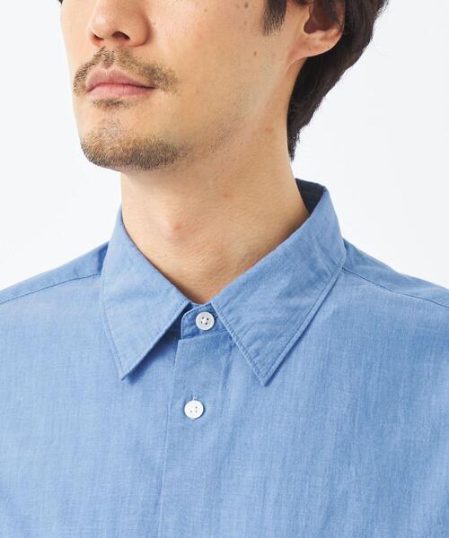 green label relaxing(グリーンレーベルリラクシング)の「コットン シルク ボイル Wパッチポケット シャツ(シャツ/ブラウス・メンズ・ライトブルー/オレンジ/ロイヤルブルー・L/S/M/XL)」の9枚目の写真