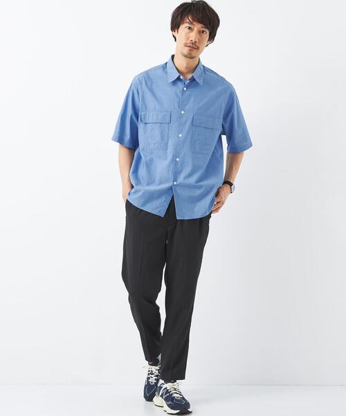 green label relaxing(グリーンレーベルリラクシング)の「コットン シルク ボイル Wパッチポケット シャツ(シャツ/ブラウス・メンズ・ライトブルー/オレンジ/ロイヤルブルー・L/S/M/XL)」の14枚目の写真