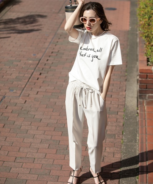 OPAQUE.CLIP(オペークドットクリップ)の「◆≪エマール検証済 洗える≫セットアップ対応 イージーテーパードパンツ【洗濯機洗い可/イージーケア/ストレッチ】(その他パンツ・レディース・レンガ/ベビーピンク/ライトブルー/サンドベージュ/ブラウン系その他5/ブラック/ライトグレー・40/34/42/38/36)」の9枚目の写真