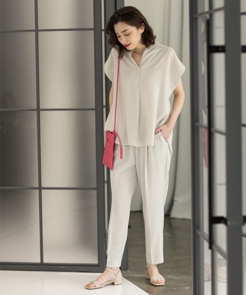 OPAQUE.CLIP(オペークドットクリップ)の「◆≪エマール検証済 洗える≫セットアップ対応 イージーテーパードパンツ【洗濯機洗い可/イージーケア/ストレッチ】(その他パンツ・レディース・レンガ/ベビーピンク/ライトブルー/サンドベージュ/ブラウン系その他5/ブラック/ライトグレー・40/34/42/38/36)」の10枚目の写真