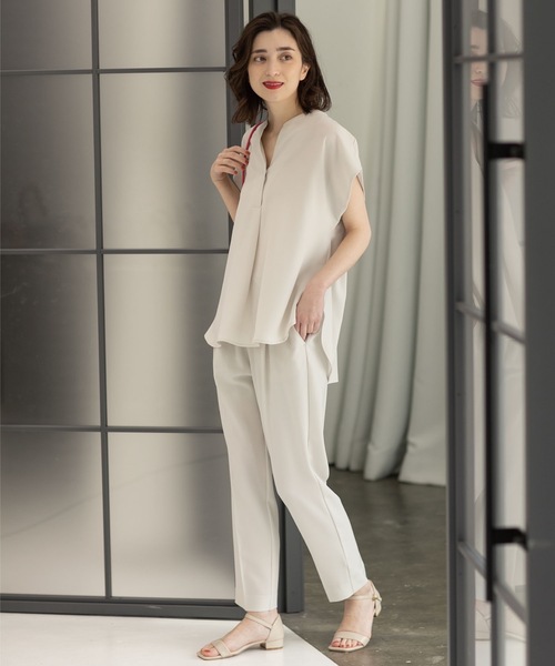 OPAQUE.CLIP(オペークドットクリップ)の「◆≪エマール検証済 洗える≫セットアップ対応 イージーテーパードパンツ【洗濯機洗い可/イージーケア/ストレッチ】(その他パンツ・レディース・レンガ/ベビーピンク/ライトブルー/サンドベージュ/ブラウン系その他5/ブラック/ライトグレー・40/34/42/38/36)」の12枚目の写真