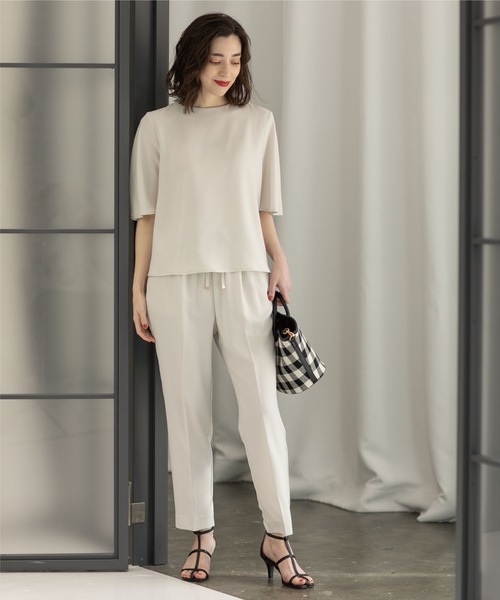 OPAQUE.CLIP(オペークドットクリップ)の「◆≪エマール検証済 洗える≫セットアップ対応 イージーテーパードパンツ【洗濯機洗い可/イージーケア/ストレッチ】(その他パンツ・レディース・レンガ/ベビーピンク/ライトブルー/サンドベージュ/ブラウン系その他5/ブラック/ライトグレー・40/34/42/38/36)」の14枚目の写真