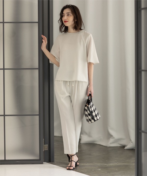 OPAQUE.CLIP(オペークドットクリップ)の「◆≪エマール検証済 洗える≫セットアップ対応 イージーテーパードパンツ【洗濯機洗い可/イージーケア/ストレッチ】(その他パンツ・レディース・レンガ/ベビーピンク/ライトブルー/サンドベージュ/ブラウン系その他5/ブラック/ライトグレー・40/34/42/38/36)」の15枚目の写真