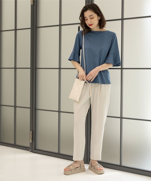 OPAQUE.CLIP(オペークドットクリップ)の「◆≪エマール検証済 洗える≫セットアップ対応 イージーテーパードパンツ【洗濯機洗い可/イージーケア/ストレッチ】(その他パンツ・レディース・レンガ/ベビーピンク/ライトブルー/サンドベージュ/ブラウン系その他5/ブラック/ライトグレー・40/34/42/38/36)」の19枚目の写真