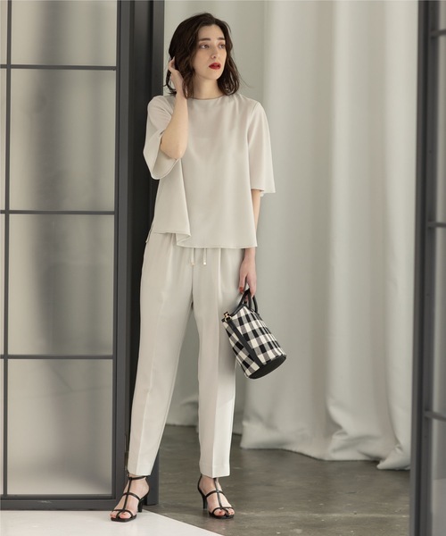 OPAQUE.CLIP(オペークドットクリップ)の「◆≪エマール検証済 洗える≫セットアップ対応 イージーテーパードパンツ【洗濯機洗い可/イージーケア/ストレッチ】(その他パンツ・レディース・レンガ/ベビーピンク/ライトブルー/サンドベージュ/ブラウン系その他5/ブラック/ライトグレー・40/34/42/38/36)」の16枚目の写真