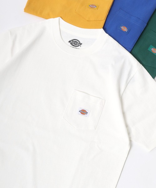 Dickies(ディッキーズ)の「Dickies/ディッキーズ 別注 ワンポイント刺繍 ポケット無地Tシャツ(Tシャツ/カットソー・メンズ・ホワイト系その他3/ブラック系その他3/グリーン系その他2/ブルー系その他2/イエロー系その他/ブルー系その他・M/L/XL)」の1枚目の写真
