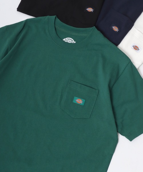 Dickies(ディッキーズ)の「Dickies/ディッキーズ 別注 ワンポイント刺繍 ポケット無地Tシャツ(Tシャツ/カットソー・メンズ・ホワイト系その他3/ブラック系その他3/グリーン系その他2/ブルー系その他2/イエロー系その他/ブルー系その他・M/L/XL)」の3枚目の写真