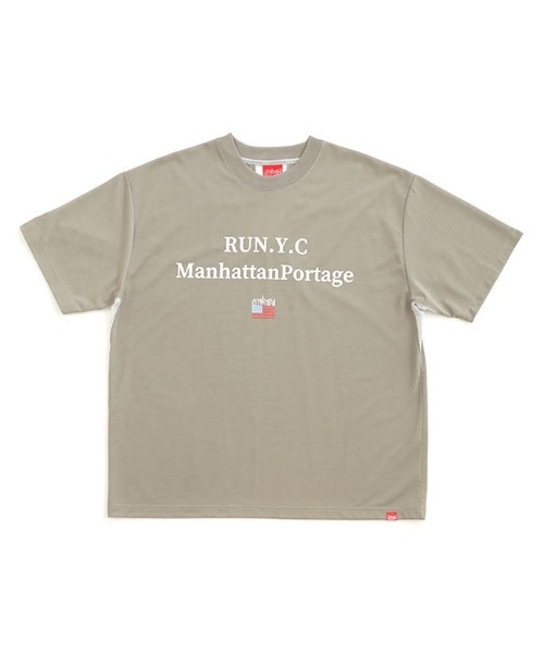 Manhattan Portage(マンハッタンポーテージ)の「RUN S/S Print T-Shirt(Tシャツ/カットソー・メンズ・アイボリー/グレー・MEDIUM/LARGE)」の1枚目の写真