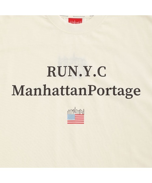 Manhattan Portage(マンハッタンポーテージ)の「RUN S/S Print T-Shirt(Tシャツ/カットソー・メンズ・アイボリー/グレー・MEDIUM/LARGE)」の7枚目の写真