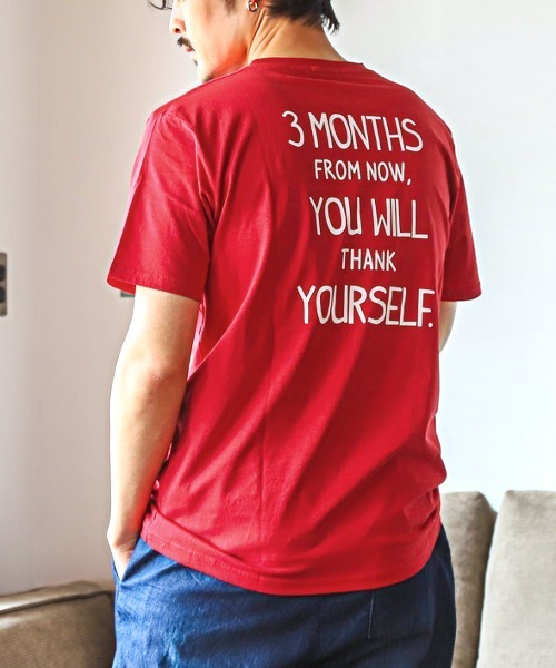 LUXSTYLE(ラグスタイル)の「バックロゴプリント半袖Tシャツ(Tシャツ/カットソー・メンズ・ホワイト/ブラック/レッド・M/XL/L)」の3枚目の写真