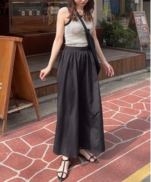 LE MORE(リモア)の「シンプルフレアロングスカート(スカート・レディース・アイボリー/ブラック/ベージュ・FREE)」の18枚目の写真