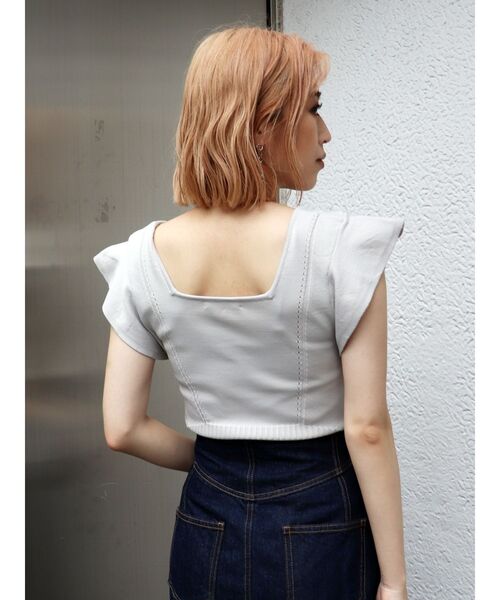 MURUA（ムルーア）の「スクエアフリルニットタンク（ニット/セーター・レディース・マスタード/ブラック/アイボリー・FREE）」の12枚目の写真