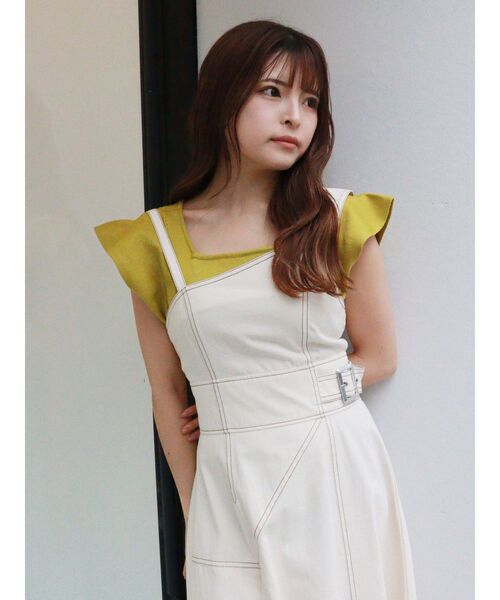 MURUA（ムルーア）の「スクエアフリルニットタンク（ニット/セーター・レディース・マスタード/ブラック/アイボリー・FREE）」の18枚目の写真