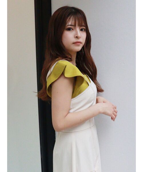 MURUA（ムルーア）の「スクエアフリルニットタンク（ニット/セーター・レディース・マスタード/ブラック/アイボリー・FREE）」の19枚目の写真