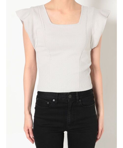 MURUA（ムルーア）の「スクエアフリルニットタンク（ニット/セーター・レディース・マスタード/ブラック/アイボリー・FREE）」の21枚目の写真