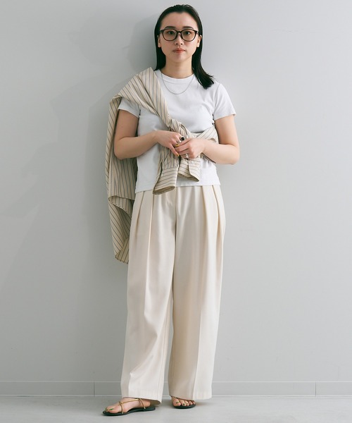 Zoff（ゾフ）の「【Web限定】ウェリントン型 クリアレンズサングラス｜紫外線対策｜紫外線100%カットクリアサングラス（サングラス・レディース・ブラック/ブラウン・FREE）」の5枚目の写真