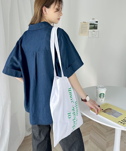 Java（ジャバ）の「《JaVaジャバ 別注》大人ナチュラル。ビッグカフスオーバーシャツ（シャツ/ブラウス・レディース・アイボリー/インディゴブルー・X-LARGE/SMALL/MEDIUM/LARGE）」の6枚目の写真