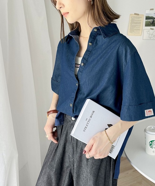 Java（ジャバ）の「《JaVaジャバ 別注》大人ナチュラル。ビッグカフスオーバーシャツ（シャツ/ブラウス・レディース・アイボリー/インディゴブルー・X-LARGE/SMALL/MEDIUM/LARGE）」の7枚目の写真