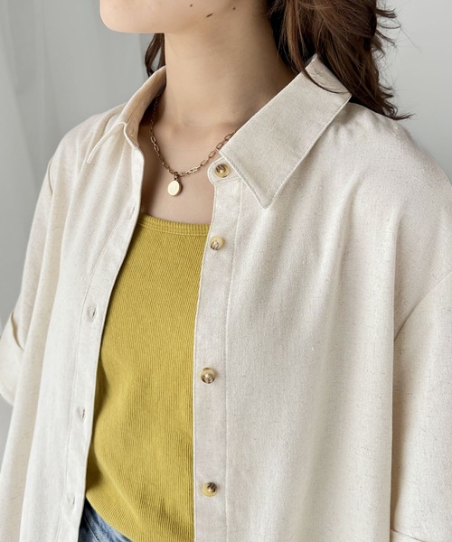 Java（ジャバ）の「《JaVaジャバ 別注》大人ナチュラル。ビッグカフスオーバーシャツ（シャツ/ブラウス・レディース・アイボリー/インディゴブルー・X-LARGE/SMALL/MEDIUM/LARGE）」の14枚目の写真