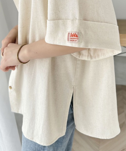 Java（ジャバ）の「《JaVaジャバ 別注》大人ナチュラル。ビッグカフスオーバーシャツ（シャツ/ブラウス・レディース・アイボリー/インディゴブルー・X-LARGE/SMALL/MEDIUM/LARGE）」の15枚目の写真