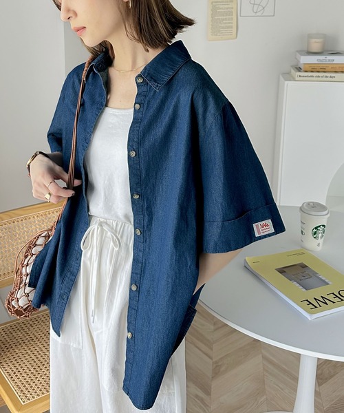 Java（ジャバ）の「《JaVaジャバ 別注》大人ナチュラル。ビッグカフスオーバーシャツ（シャツ/ブラウス・レディース・アイボリー/インディゴブルー・X-LARGE/SMALL/MEDIUM/LARGE）」の17枚目の写真