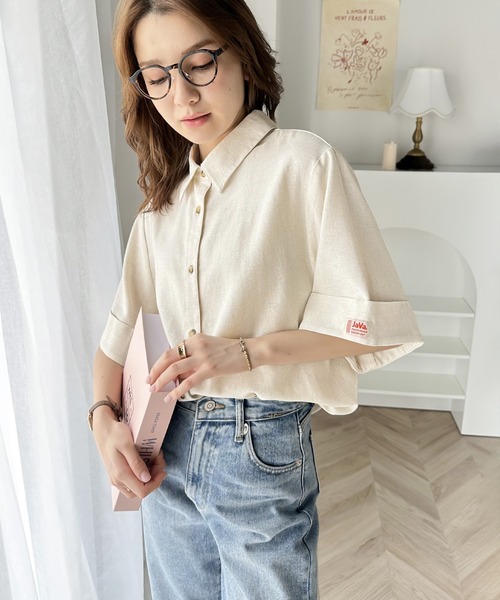 Java（ジャバ）の「《JaVaジャバ 別注》大人ナチュラル。ビッグカフスオーバーシャツ（シャツ/ブラウス・レディース・アイボリー/インディゴブルー・X-LARGE/SMALL/MEDIUM/LARGE）」の18枚目の写真