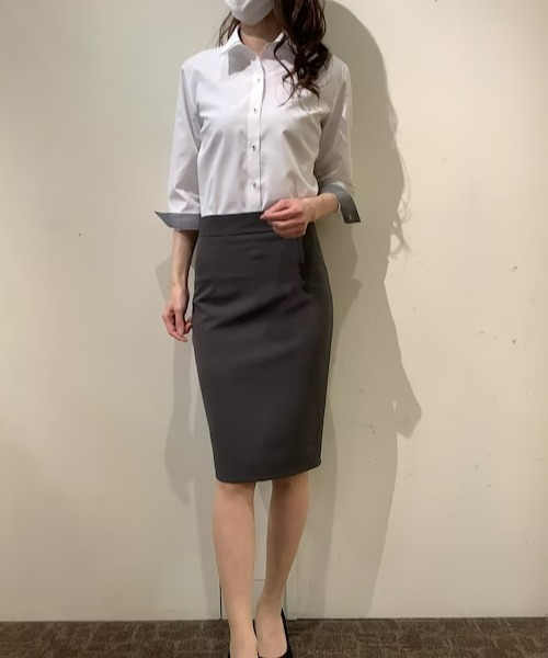 TOKYO SHIRTS(トウキョウシャツ)の「透け防止 形態安定ノーアイロン レギュラー衿 七分袖ビジネスワイシャツ(ビジネスシャツ・レディース・ホワイト・XS/S/M/L/LL/XL)」の9枚目の写真