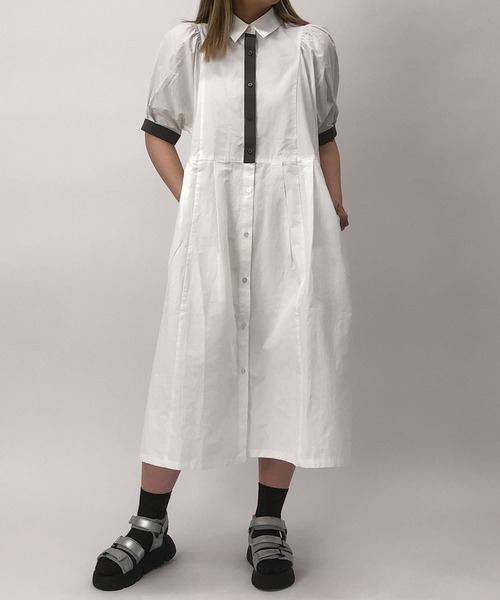 179/WG（イチナナキュウダブルジー）の「ドルマンスリーブシャツワンピース（ワンピース・レディース・ブラック/ブルー/グレー/オフホワイト・MEDIUM）」の10枚目の写真