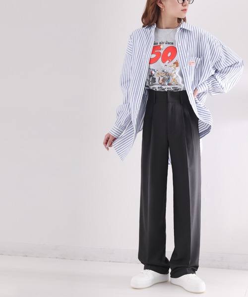 セール】ダブルタックセンタープレスパンツ（スラックス