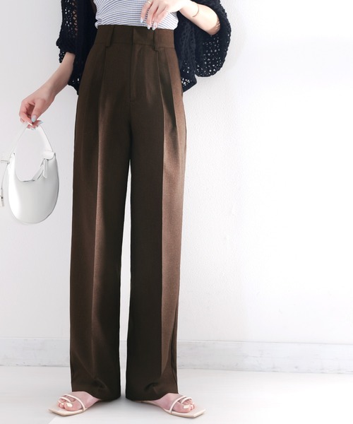 classicalelf（クラシカルエルフ）の「ダブルタックセンタープレスパンツ（スラックス・レディース・チャコールグレー/ブラック/ブラウン・LARGE/MEDIUM/SMALL/X-LARGE）」の18枚目の写真