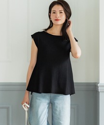 【WEB限定セール】バックパールペプラムニットタンクトップ