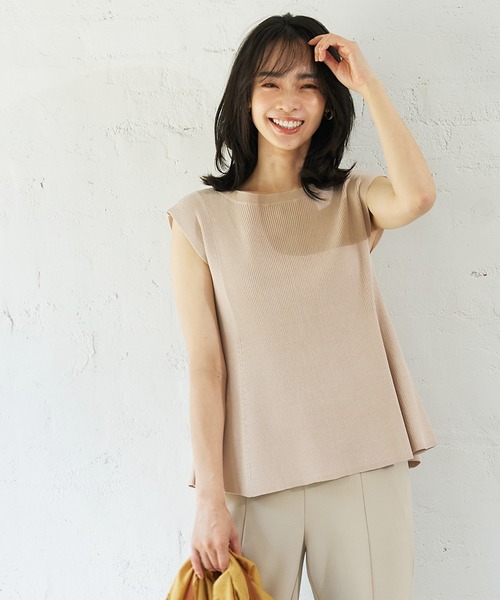 coca（coca）（コカ）の「【WEB限定セール】バックパールペプラムニットタンクトップ（タンクトップ・レディース・レッド/グレー/ブラック/ライトベージュ・M/L）」の6枚目の写真