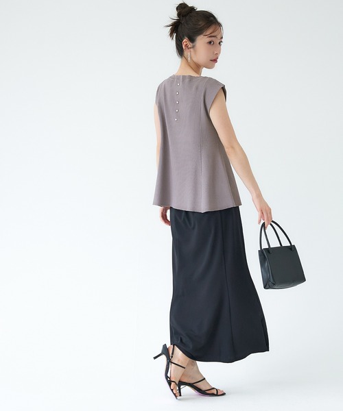 coca（coca）（コカ）の「【WEB限定セール】バックパールペプラムニットタンクトップ（タンクトップ・レディース・レッド/グレー/ブラック/ライトベージュ・M/L）」の8枚目の写真