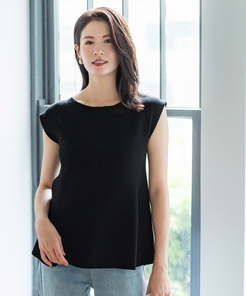 coca（coca）（コカ）の「【WEB限定セール】バックパールペプラムニットタンクトップ（タンクトップ・レディース・レッド/グレー/ブラック/ライトベージュ・M/L）」の7枚目の写真