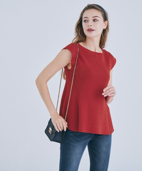 coca（coca）（コカ）の「【WEB限定セール】バックパールペプラムニットタンクトップ（タンクトップ・レディース・レッド/グレー/ブラック/ライトベージュ・M/L）」の17枚目の写真