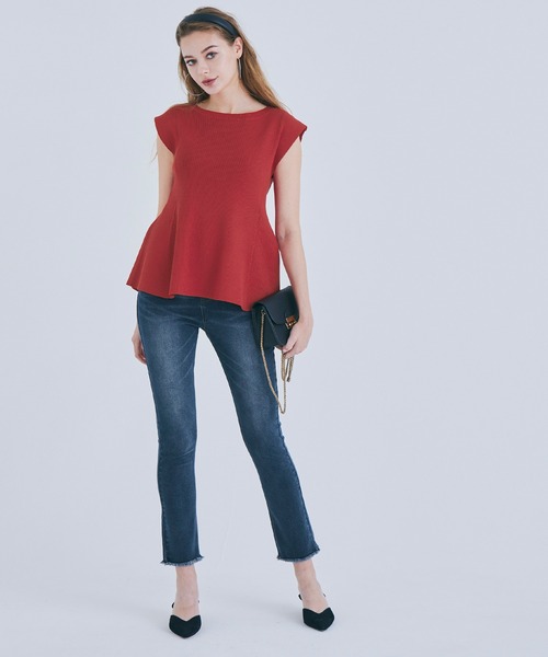 coca（coca）（コカ）の「【WEB限定セール】バックパールペプラムニットタンクトップ（タンクトップ・レディース・レッド/グレー/ブラック/ライトベージュ・M/L）」の19枚目の写真