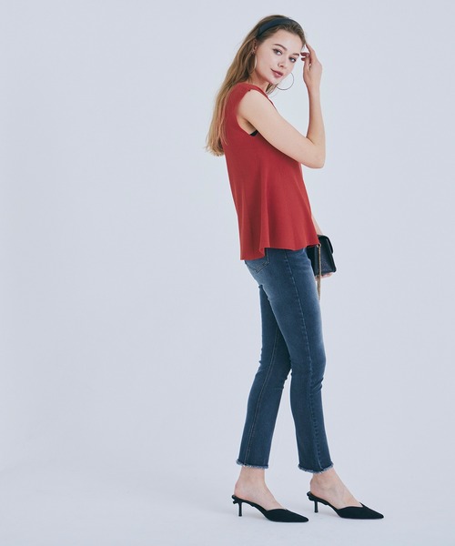 coca（coca）（コカ）の「【WEB限定セール】バックパールペプラムニットタンクトップ（タンクトップ・レディース・レッド/グレー/ブラック/ライトベージュ・M/L）」の15枚目の写真