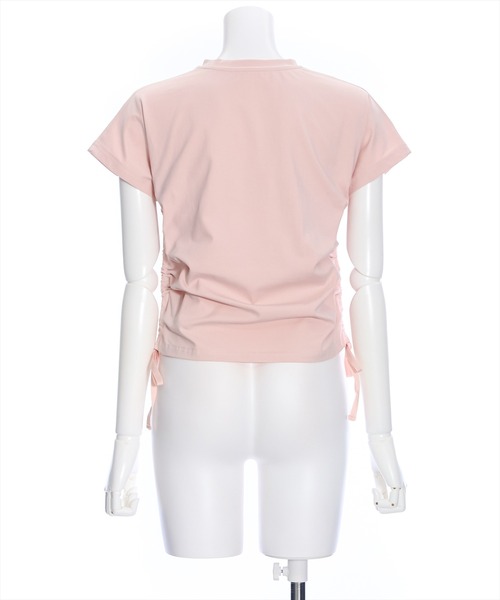 clear(クリア)の「サイドドロストリボン半袖トップス (Tシャツ/カットソー・レディース・ブラック/オフホワイト/ピンク・F)」の7枚目の写真