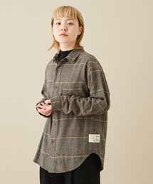 CUBE SUGAR | 空紡糸先染めチェック柄ビッグシャツ(シャツ/ブラウス)