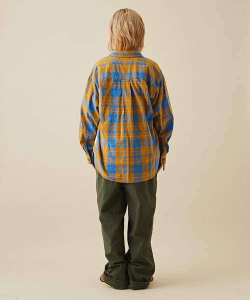 CUBE SUGAR（キューブシュガー）の「空紡糸先染めチェック柄ビッグシャツ（シャツ/ブラウス・レディース・マスタード/ピンク/グリーン/マルチ/グレー・M）」の10枚目の写真