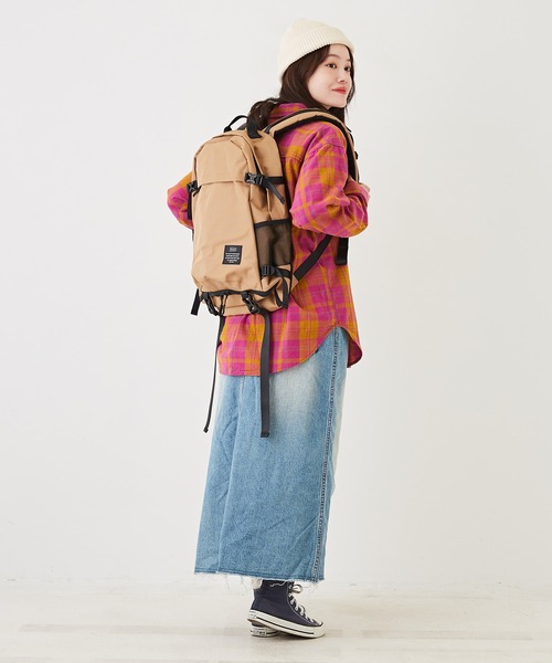 CUBE SUGAR（キューブシュガー）の「空紡糸先染めチェック柄ビッグシャツ（シャツ/ブラウス・レディース・マスタード/ピンク/グリーン/マルチ/グレー・M）」の22枚目の写真