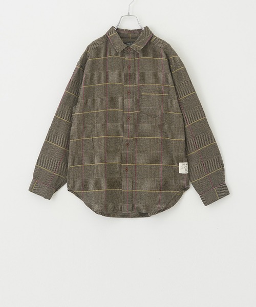 CUBE SUGAR（キューブシュガー）の「空紡糸先染めチェック柄ビッグシャツ（シャツ/ブラウス・レディース・マスタード/ピンク/グリーン/マルチ/グレー・M）」の17枚目の写真