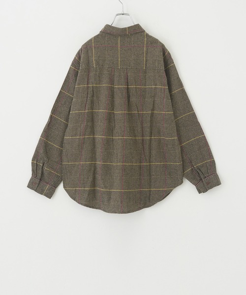 CUBE SUGAR（キューブシュガー）の「空紡糸先染めチェック柄ビッグシャツ（シャツ/ブラウス・レディース・マスタード/ピンク/グリーン/マルチ/グレー・M）」の21枚目の写真