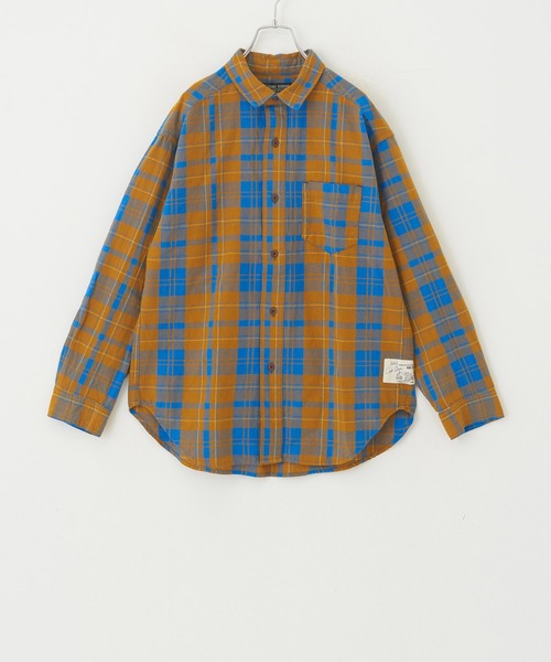 CUBE SUGAR（キューブシュガー）の「空紡糸先染めチェック柄ビッグシャツ（シャツ/ブラウス・レディース・マスタード/ピンク/グリーン/マルチ/グレー・M）」の13枚目の写真
