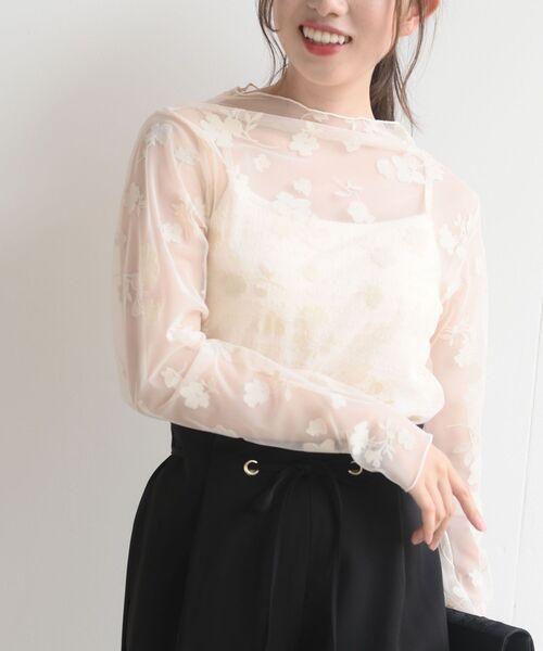 rps（アールピーエス）の「フロッキーフラワーシアーレースプルオーバー（その他トップス・レディース・アイボリー/ブラック・フリー）」の9枚目の写真