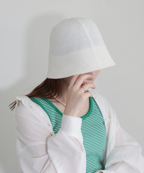 fredy emue（フレディエミュ）の「T/Cベルハット（ハット・レディース・ブラック/オフホワイト・FREE）」の8枚目の写真